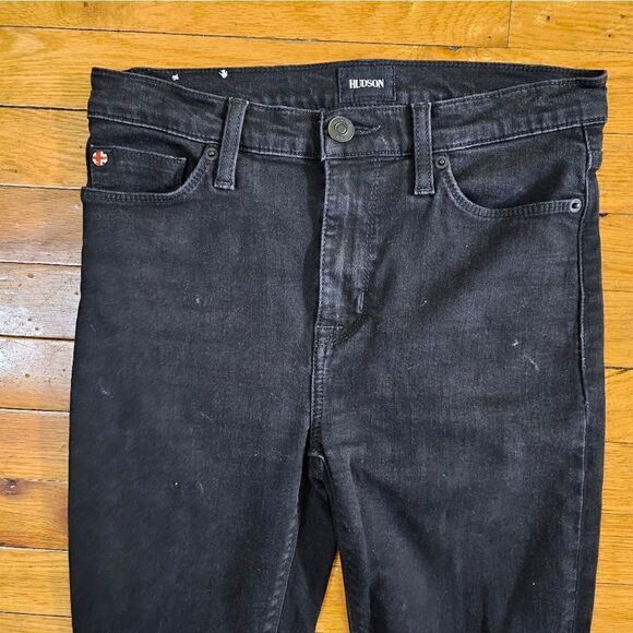 Hudson Womens Black Cotton Blend Dark Wash Pockets Denim Skinny Leg Jeans 27 - Picture 6 of 13